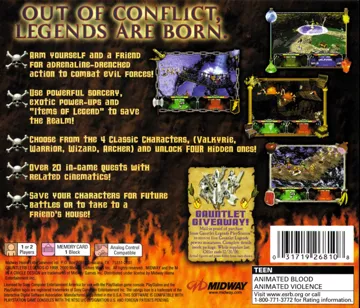 Gauntlet Legends (GE) box cover back